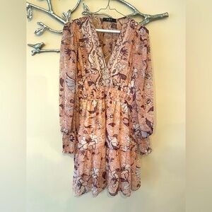 Floral Print Long Sleeve Dress